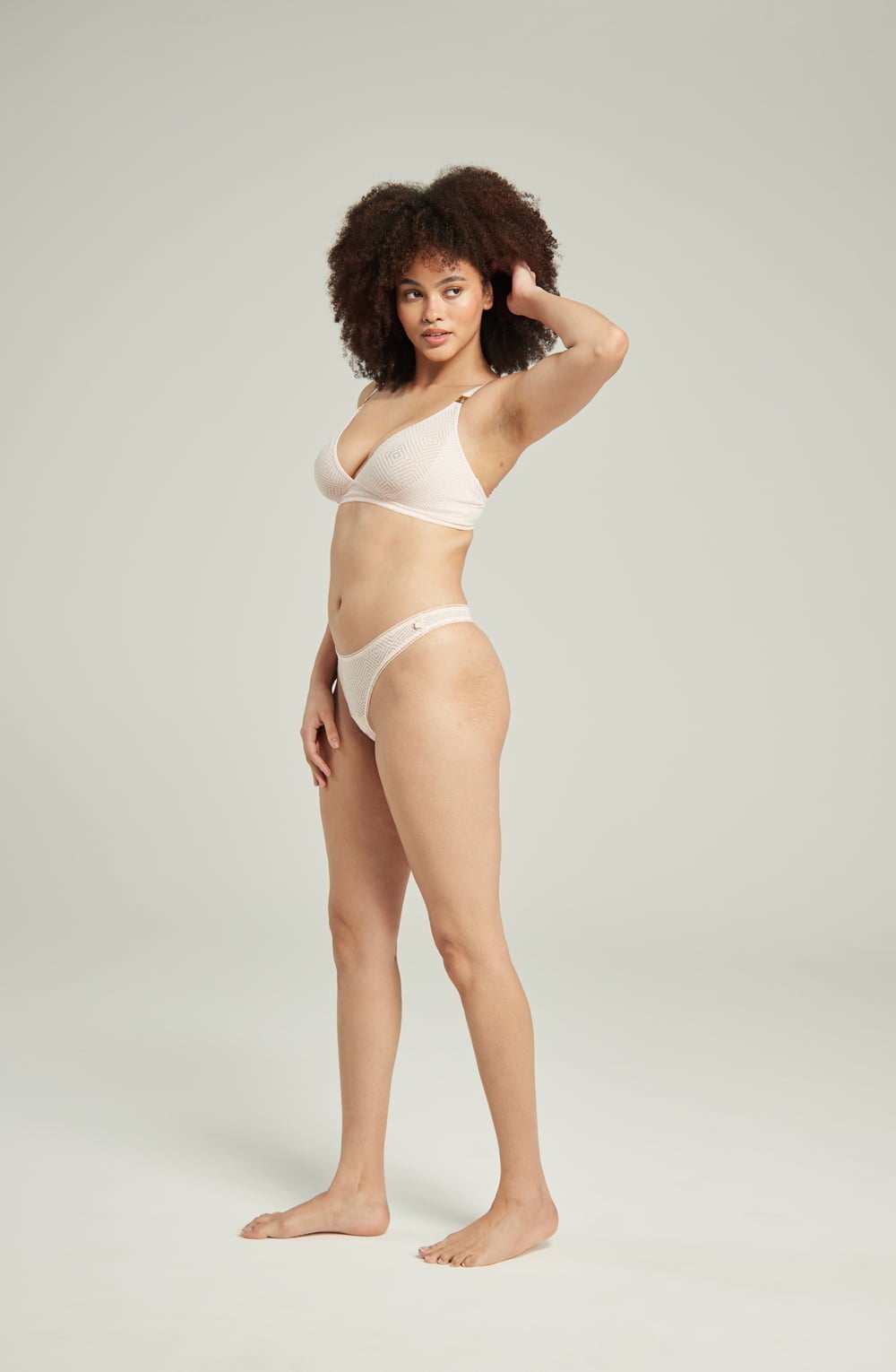 The Sheer Deco Barely There Thong Blush Pink