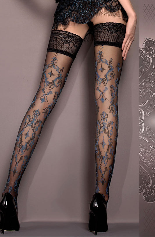 Ballerina 416 Hold Ups Nero (Black) / Blue