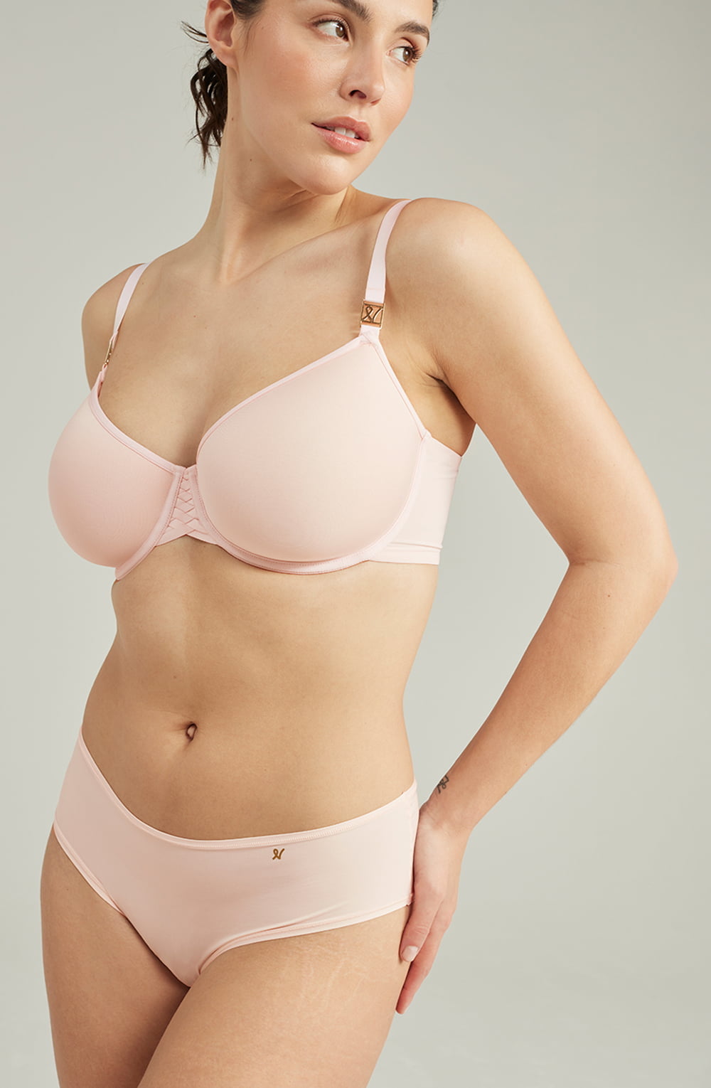 The Second Skin Stretch Mid Rise Waist Brief Blush Pink