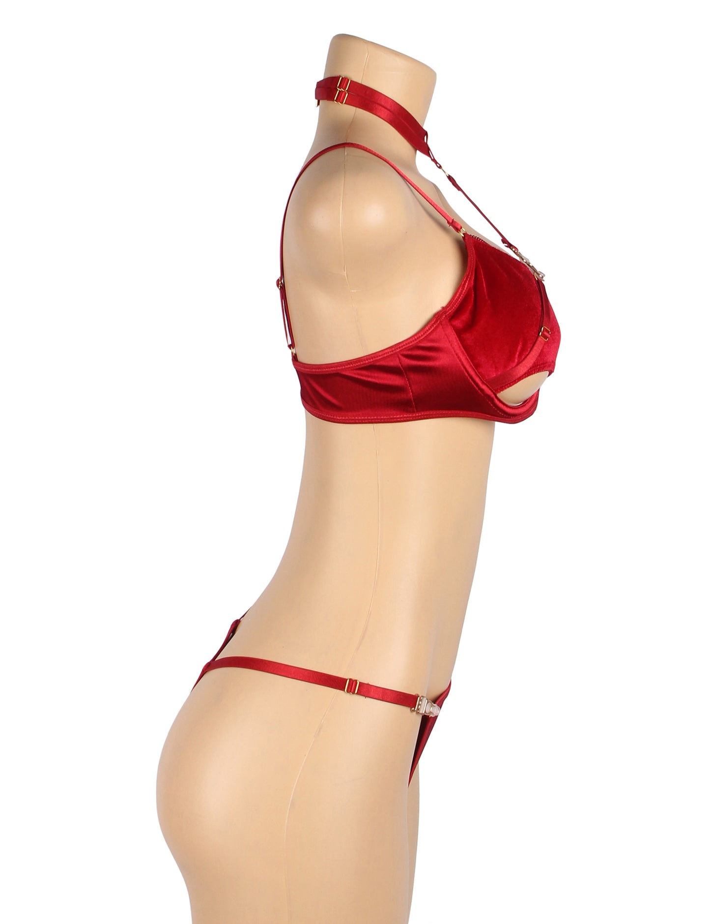 YesX YX872 Hollow Cut Halter Bra Set