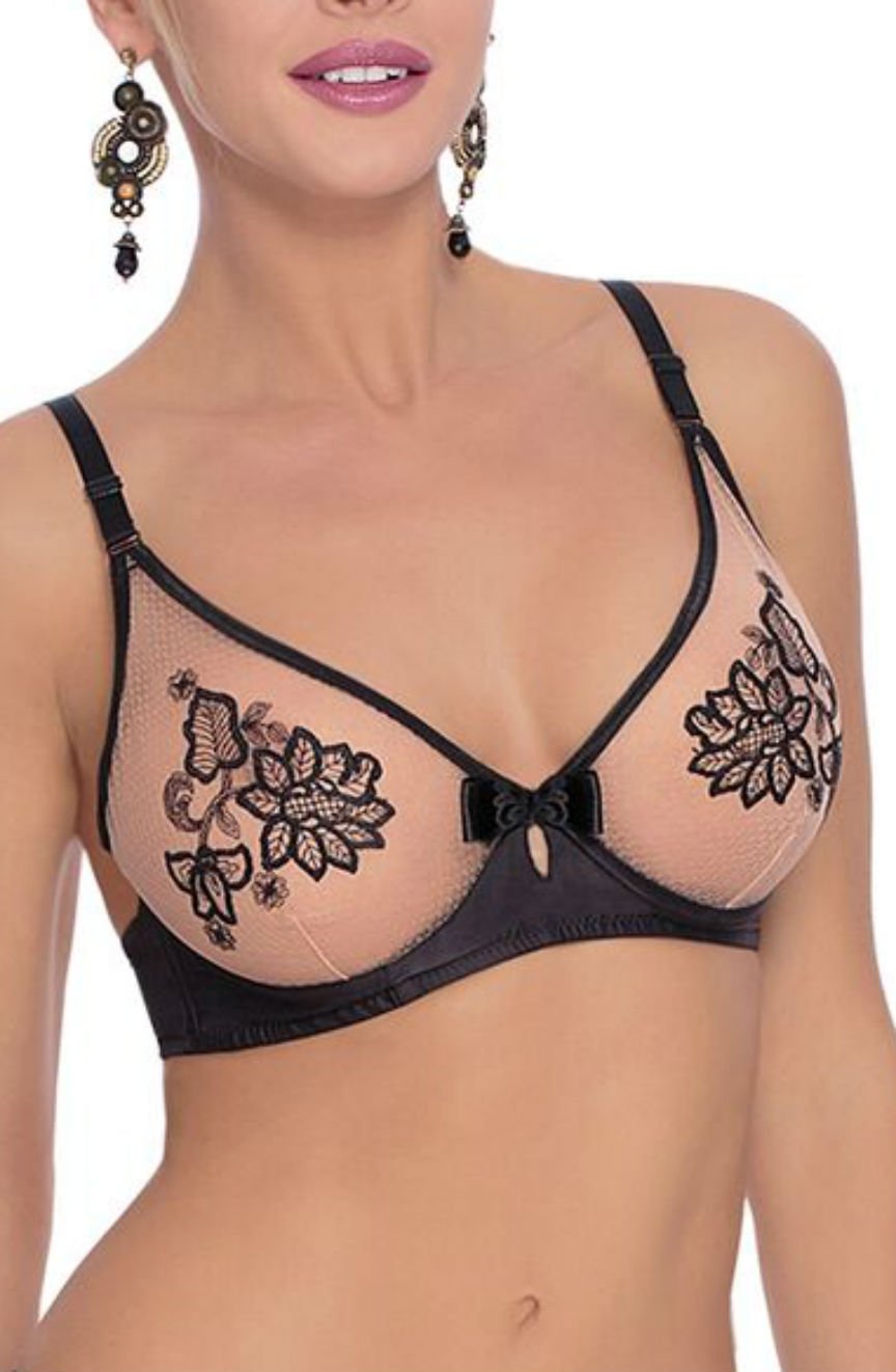 Roza Mehendi Soft Cup Bra Black